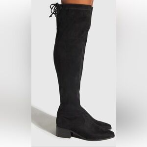 Hannah Shoe Dazzle Over The Knee Boots Women’s Size 10 Black Bottom Side Zip